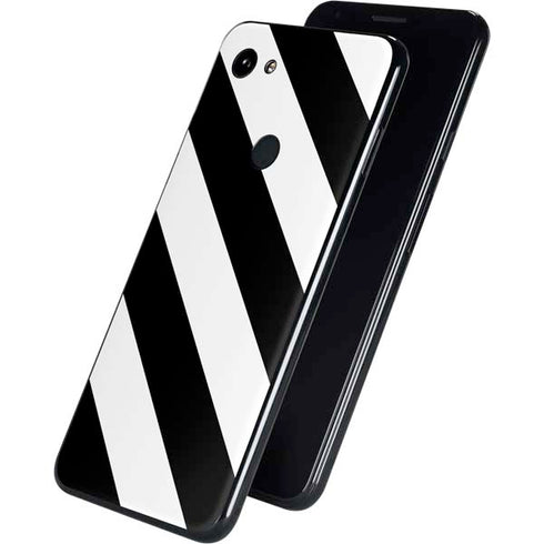 Black and White Geometric Stripes Google Pixel 3a Skin
